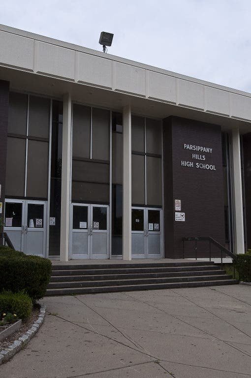 phhs exterior photo of the entry to Parsippany Hills High School
